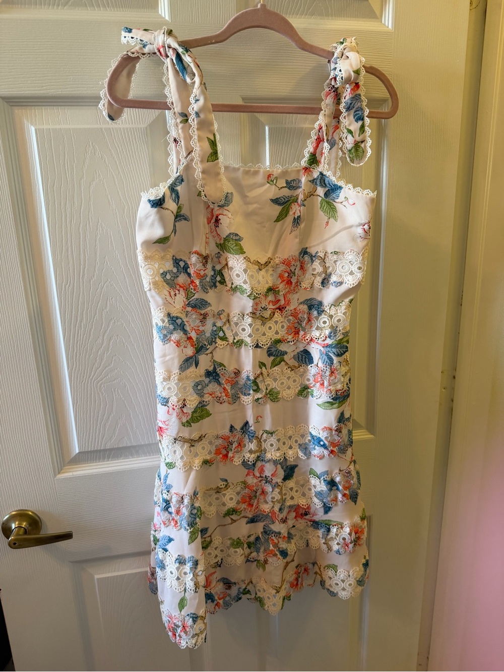Goodnight Macaroon White Floral Lace-Accent Sundress